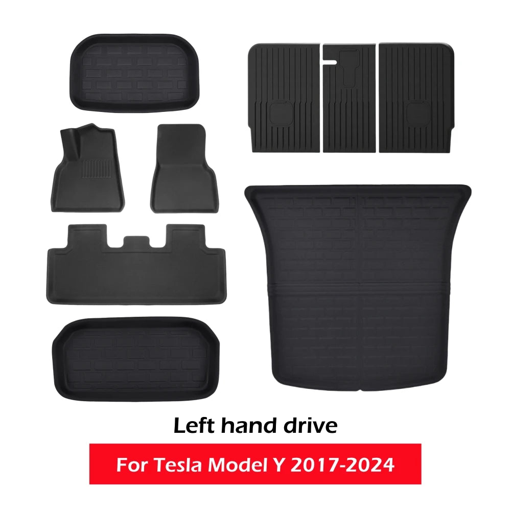 tapis sol 3d luxueux noir moderne tesla 2017 2024 tissé étanche