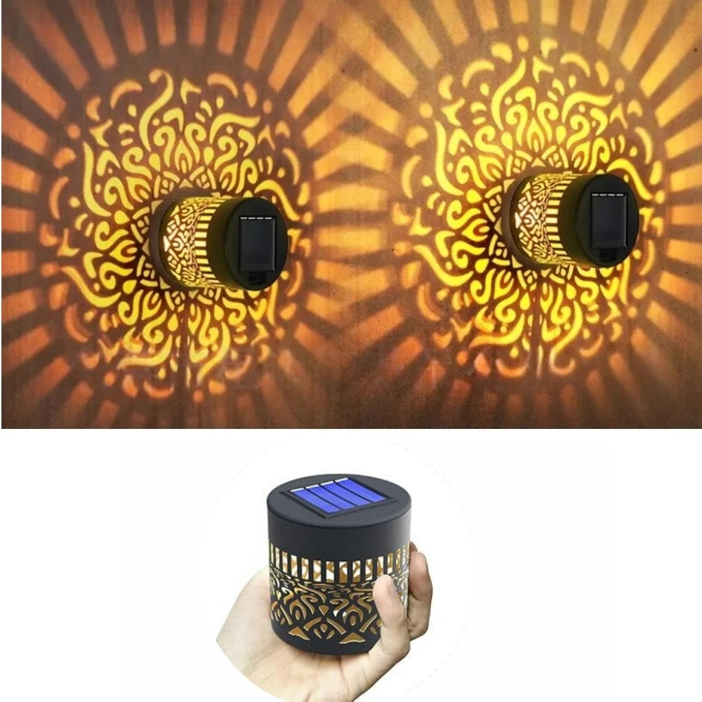 lampe solaire mandala multicolore élégante autoinstallation ip65 led mur extérieur contemporain