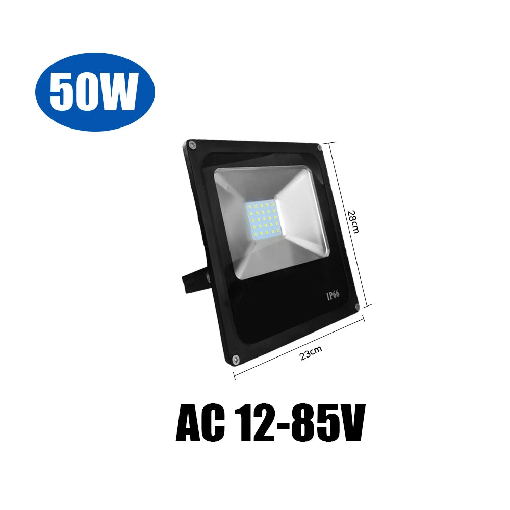 projecteur led moderne 50w ip66 noir clips fixation 12v 24v 36v étanche cold white