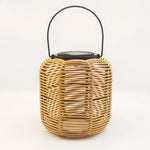 lanterne solaire tressée bambou rustique extérieure décoration jardin balcon ambiance led naturelle