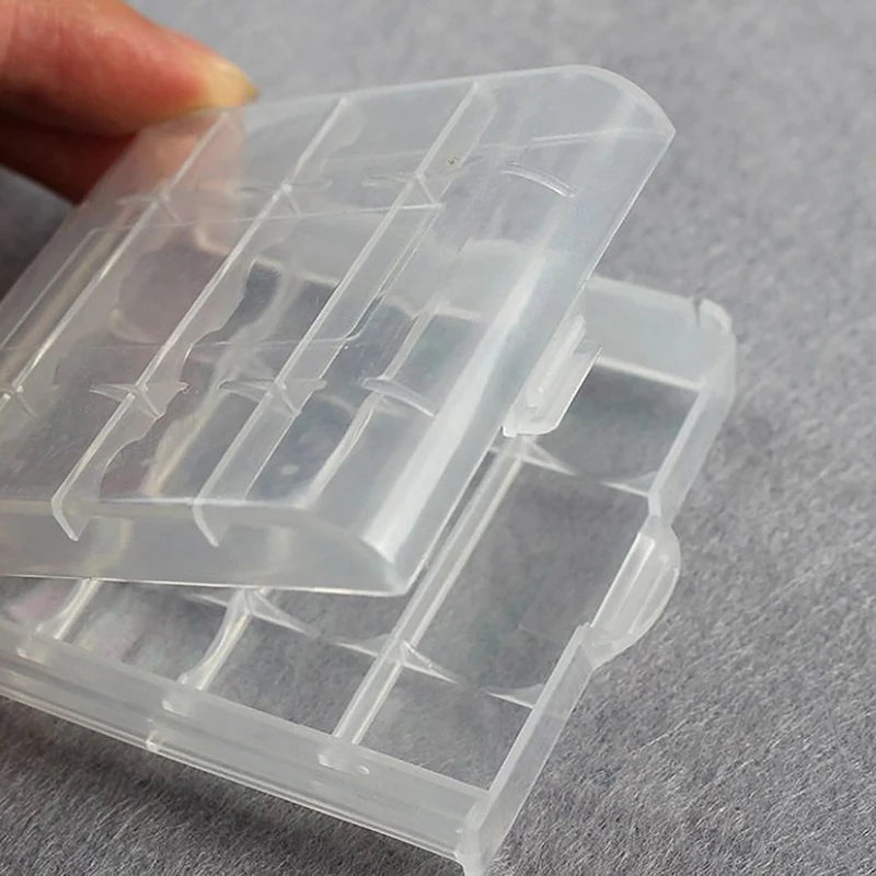 boîte rangement piles aa aaa transparente pratique clips couvercle protection utilitaire