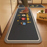 tapis sol gris blanc motifs animaux oiseau chat poisson moderne cartoon