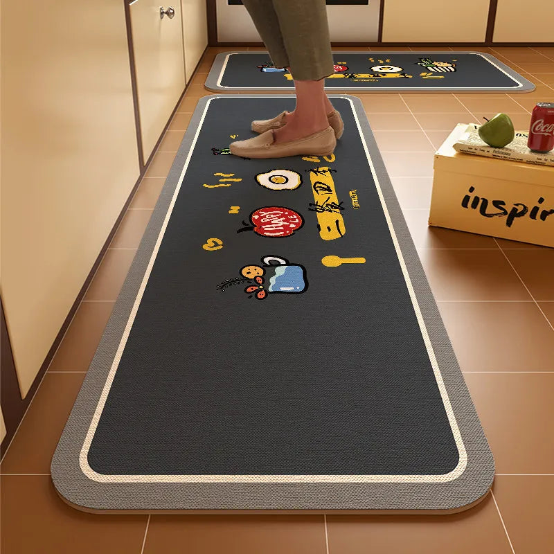tapis sol gris blanc motifs animaux oiseau chat poisson moderne cartoon