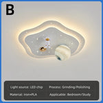 plafonnier moderne étoiles forme ondulée astronaute planète lumière blanche dorée bleue beige