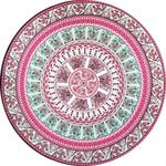 serviette plage ronde motif mandala boho chic coton polyester décorative grande plage été