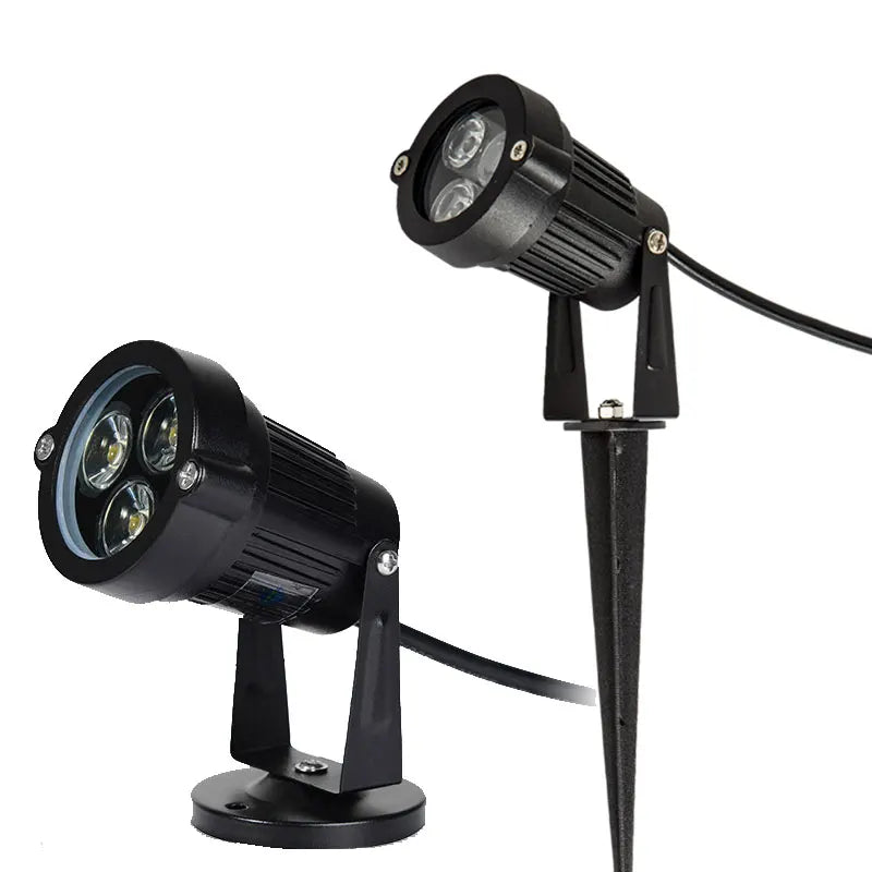 projecteur led extérieur ip66 noir moderne piquet base rotative câble connecteurs jardin opaque