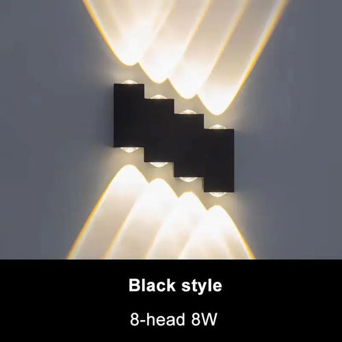 applique murale led moderne noire zigzag éclairage extérieur hydrofuge led
