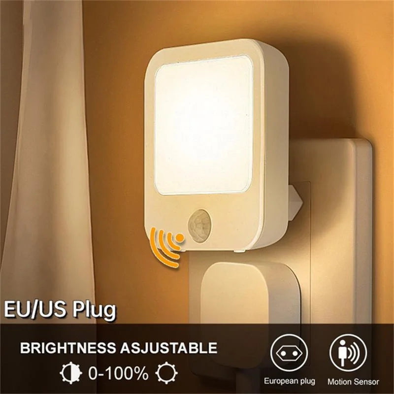 lampe nuit led motion sensor prise murale blanc moderne ajustable sans fil chambre bébé