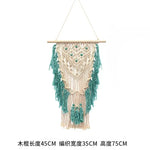 tapisserie macramé boho chic beige motifs géométriques franges moderne suspension maison