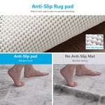 tapis anti dérapant pvc blanc cassé structure carrés moderne salle bain réutilisablewasher