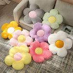coussin fleuri tissu peluche blanc rose moderne 30cm mémoire siège chambre lit