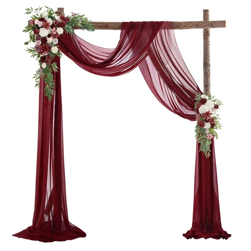 arche decorative mariage soie fleurs blanc rose classique romantique clips anniversaire baptême