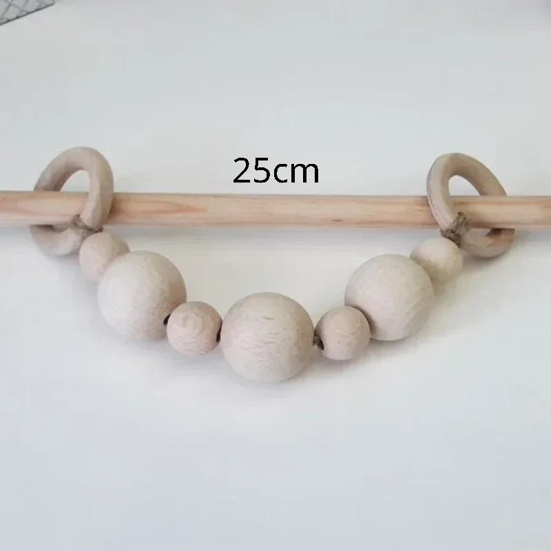 anneaux rideau bois corde torsadée tissu chanvre gris clair beige blanc rustique