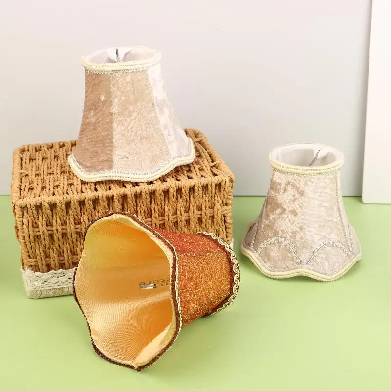 abat jour tissu floral beige marron bleu classique décoration maison DIY