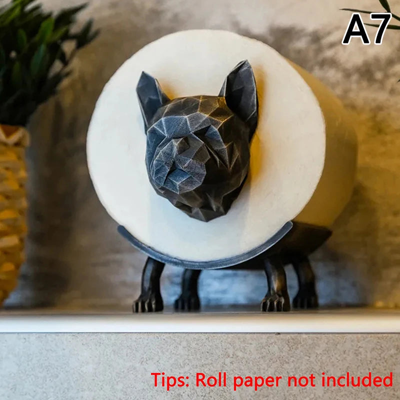 support rouleau papier toilette animaux rose noir gris beige porc grenouille adhesive fixe