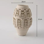 vase céramique moderne blanc texture tissée décoration intérieure plié