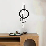 art mural moderne minimaliste noir circulaire géométrique vis fixations salon chambre coucher
