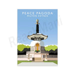 La Pagode de la Paix, une structure emblématique de Milton Keynes, se dresse fièrement dans un paysage verdoyant.