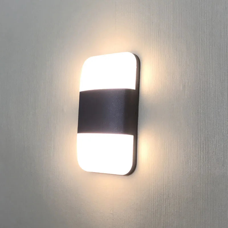 applique murale led moderne résistante humidité blanc noir adhésive éclairage intérieur extérieur 14w