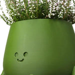 cache pot vert visage souriant créatif intérieur extérieur balcon étagère plante cactus personnalisé