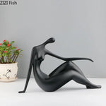 sculpture abstraite résine noire blanche rouge moderne minimaliste decoration art ornement finition autre