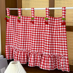 rideaux tablier cuisine rouge blanc carreaux vichy vintage rustique autoadhésifs farmhouse