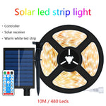 ruban led solaire ip67 waterproof 5m multicolore télécommande moderne extérieur noël