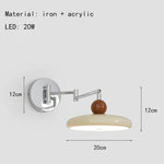 lampe murale led moderne rétractable rotative fer blanc chambre cuisine salle bain