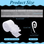 ruban rideau transparent blanc maille fine clips moderne 10m 15m 20m 25m 30m
