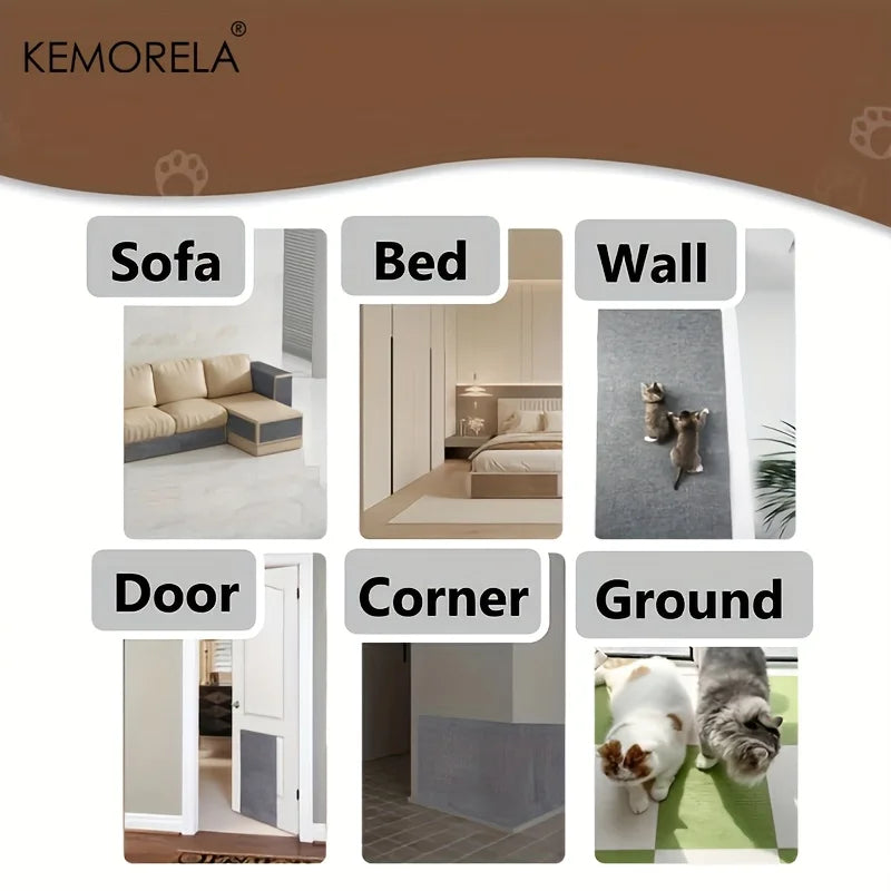 tapis grattage chats gris adhésif protection meubles salon canapé moderne polyestère