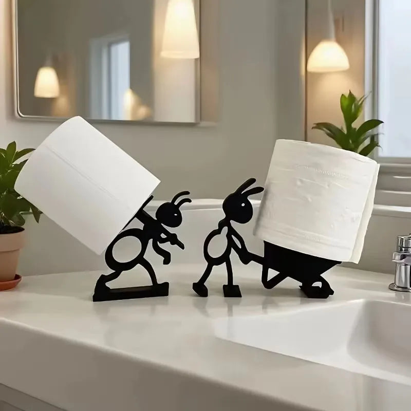 support rouleau papier toilette abeille moderne adhésif noir texture lisse minimaliste