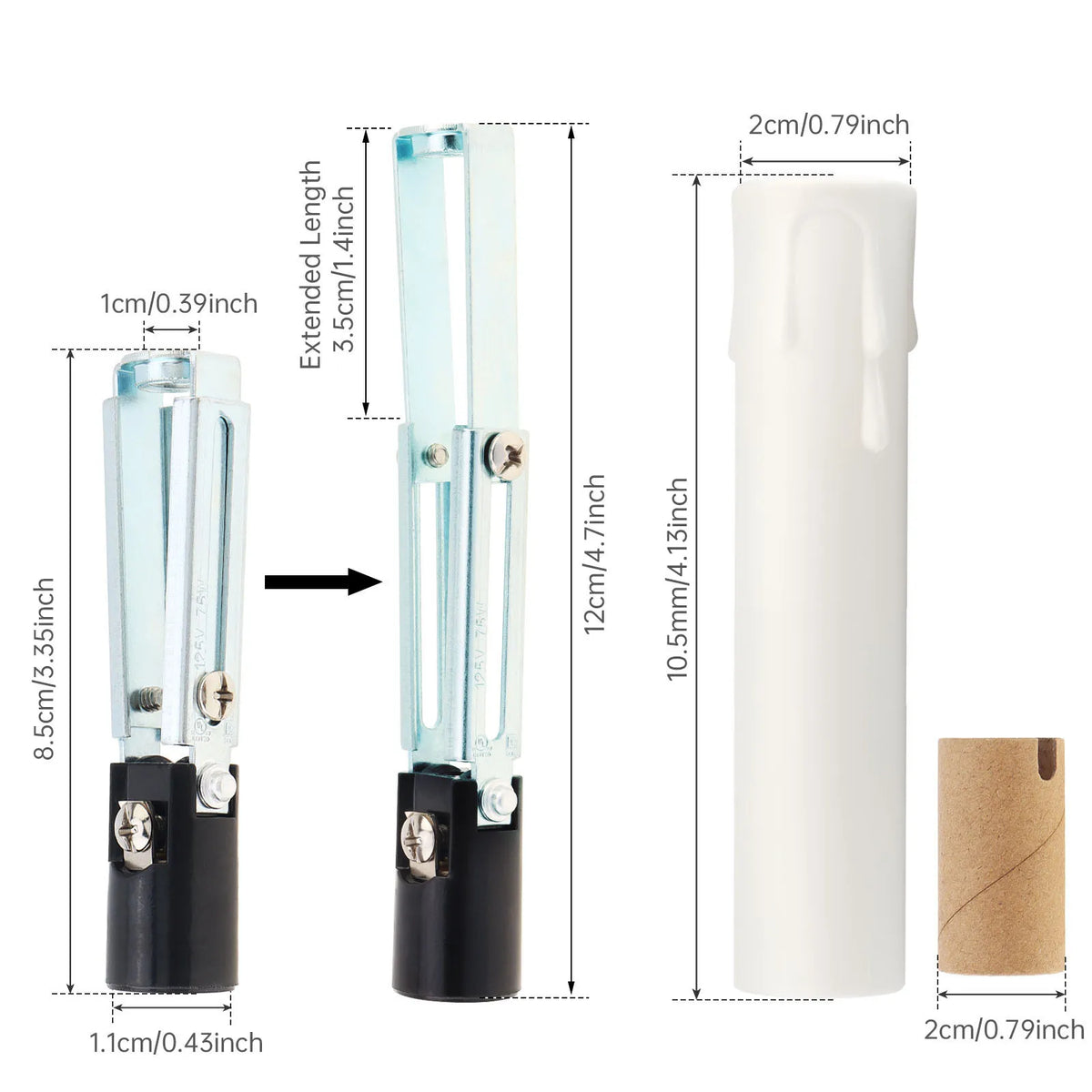 kits lampes led forme bougie bleu clair blanc noir imitations bougie