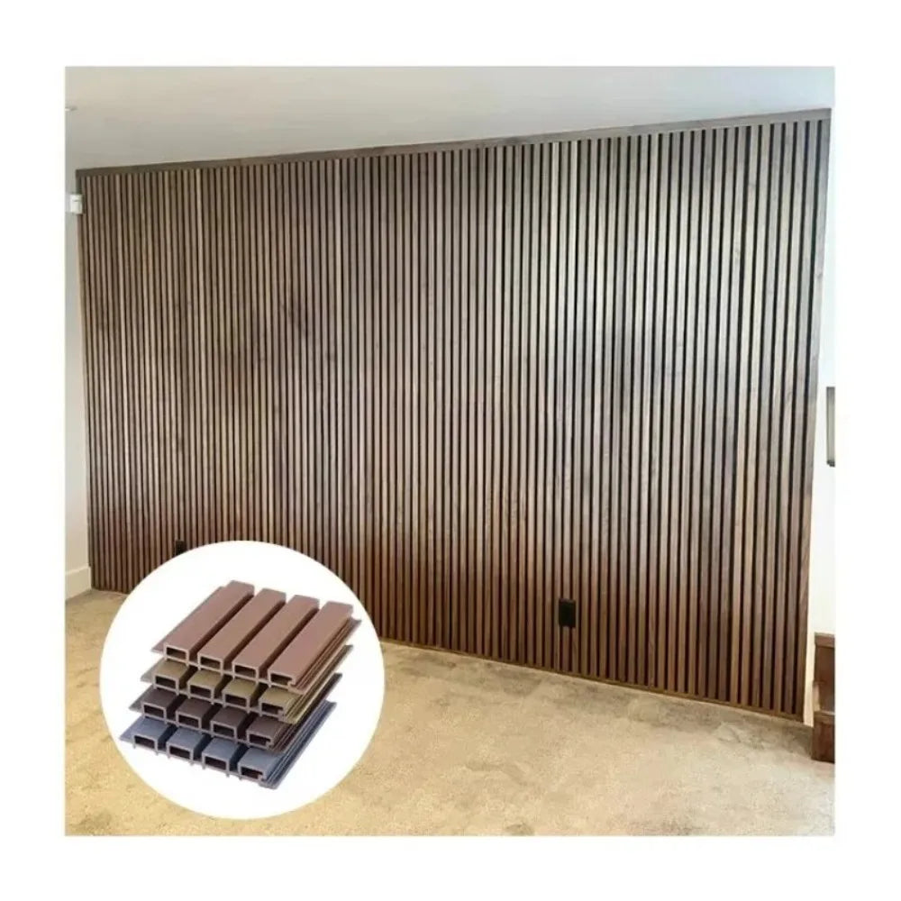 panneaux parement mural modernes rayures verticales couleur marron beige gris insonorisants extérieurs intérieurs