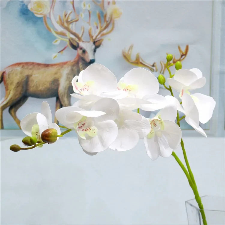 bouquet fleurs artificielles orchidées modernes orange rose blanc intérieur décoration maison anniversaire mariage