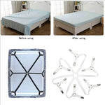 attaches draps élastiques pinces métal noir blanc tissu élastique quadrillé utilitaire fixations matelas drap