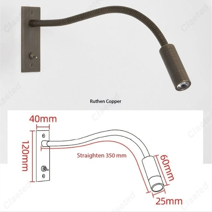 lampe chevet flexible moderne noir gris métallique angle réglable chambre étude entrée
