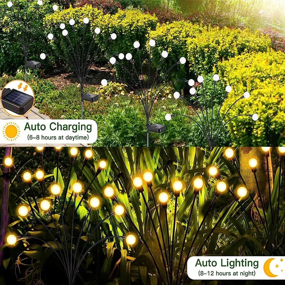 décoration extérieure jardin guirlande lumineuse solaire led feux foyers contemporaine