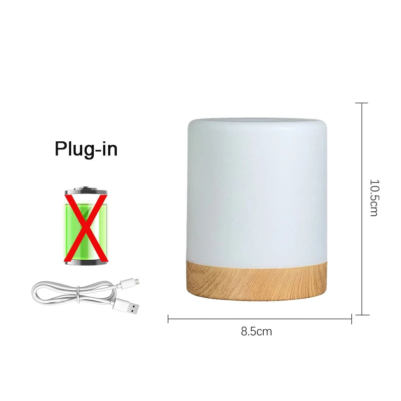veilleuse lampe table led blanc moderne éclairage nuit chambre tactile charge