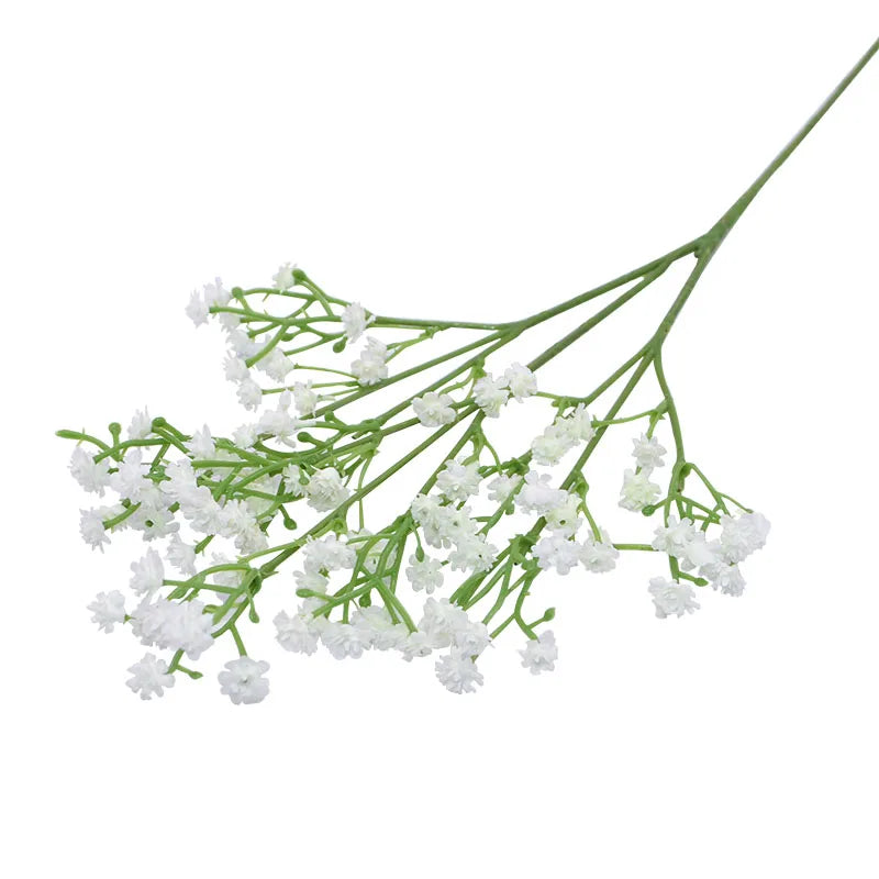 décoration intérieure bouquet artificiel blanc fleurs simples moderne 52cm transparent vase mariage anniversaire baby