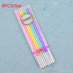 bougies holographiques violet vert bleu modernes pièces boîtes présentation transparentes