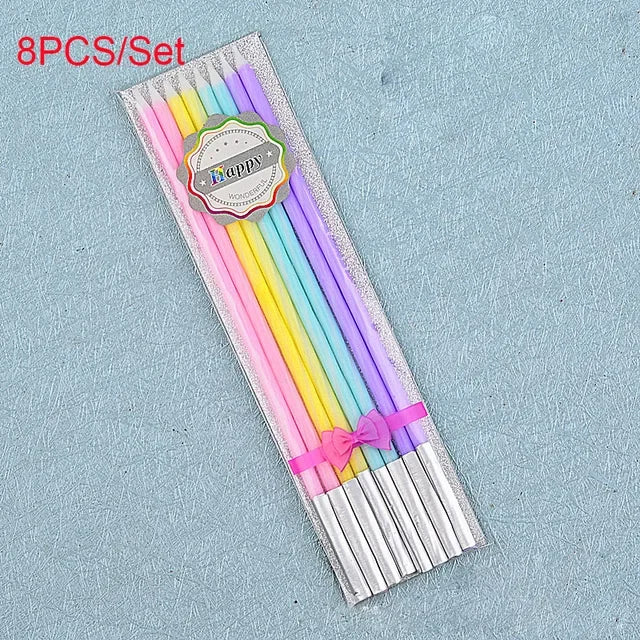 bougies holographiques violet vert bleu modernes pièces boîtes présentation transparentes