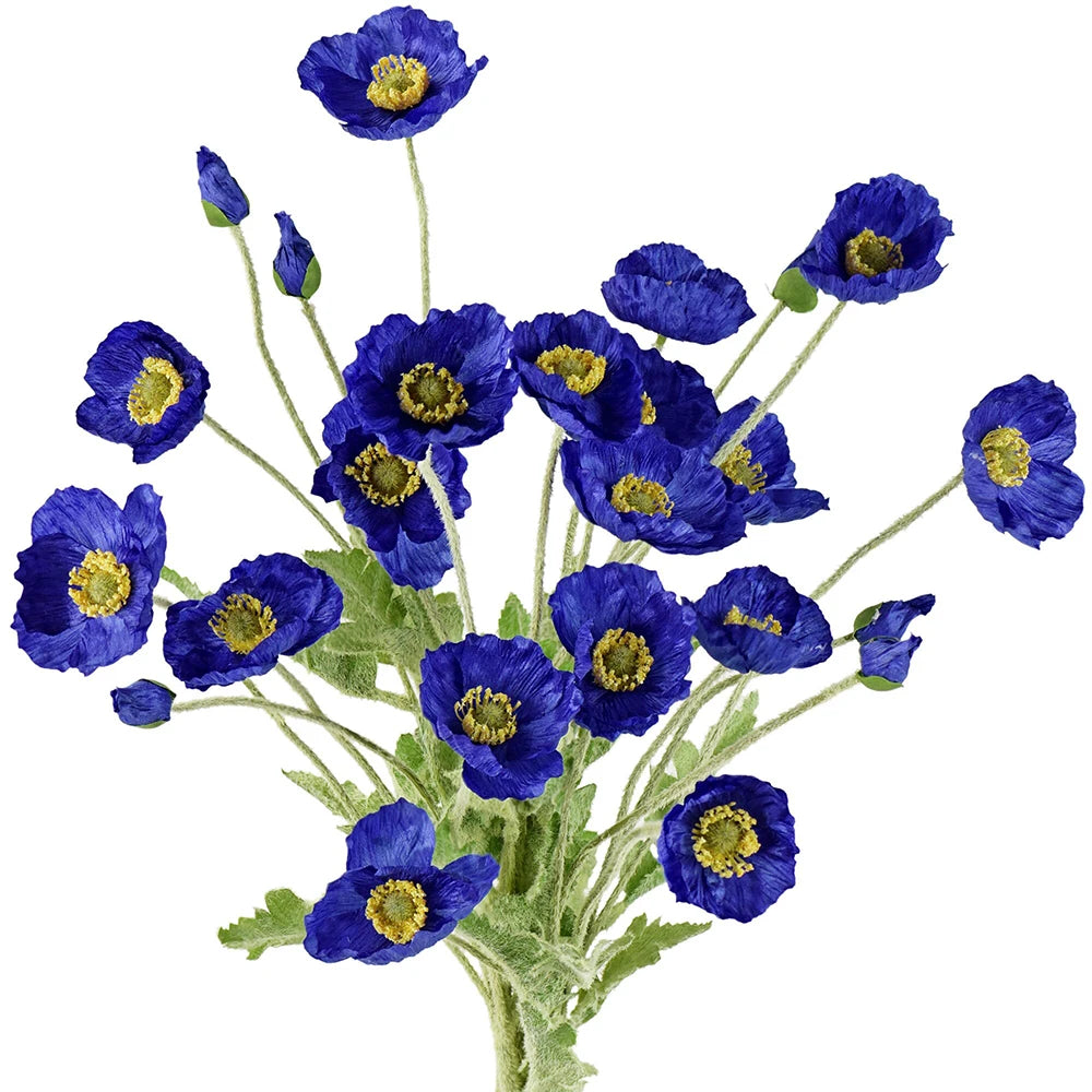 bouquet artificiel fleurs bleu vert feuilles modernes décoration intérieure mariage minimaliste