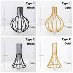 vase moderne métal noir doré verre transparent décoration contemporaine minimaliste