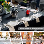 housse table réutilisable noire rectangle fêtes anniversaires pastorale solide polyester multifonctionnelle