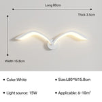 applique murale moderne oiseau blanc marron lumiere led fixation murale minimaliste deco chambre salon