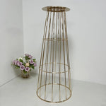 vases métal doré moderne structure maille support floral conique 60cm 80cm haute qualité décoration