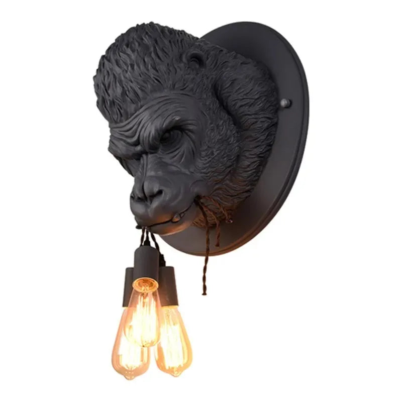 applique murale art deco sculpture animal ampoules led noir blanc vintage chambre salon étude