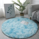 tapis rond peluche douce moderne rose blanc floral chambre salon extérieur
