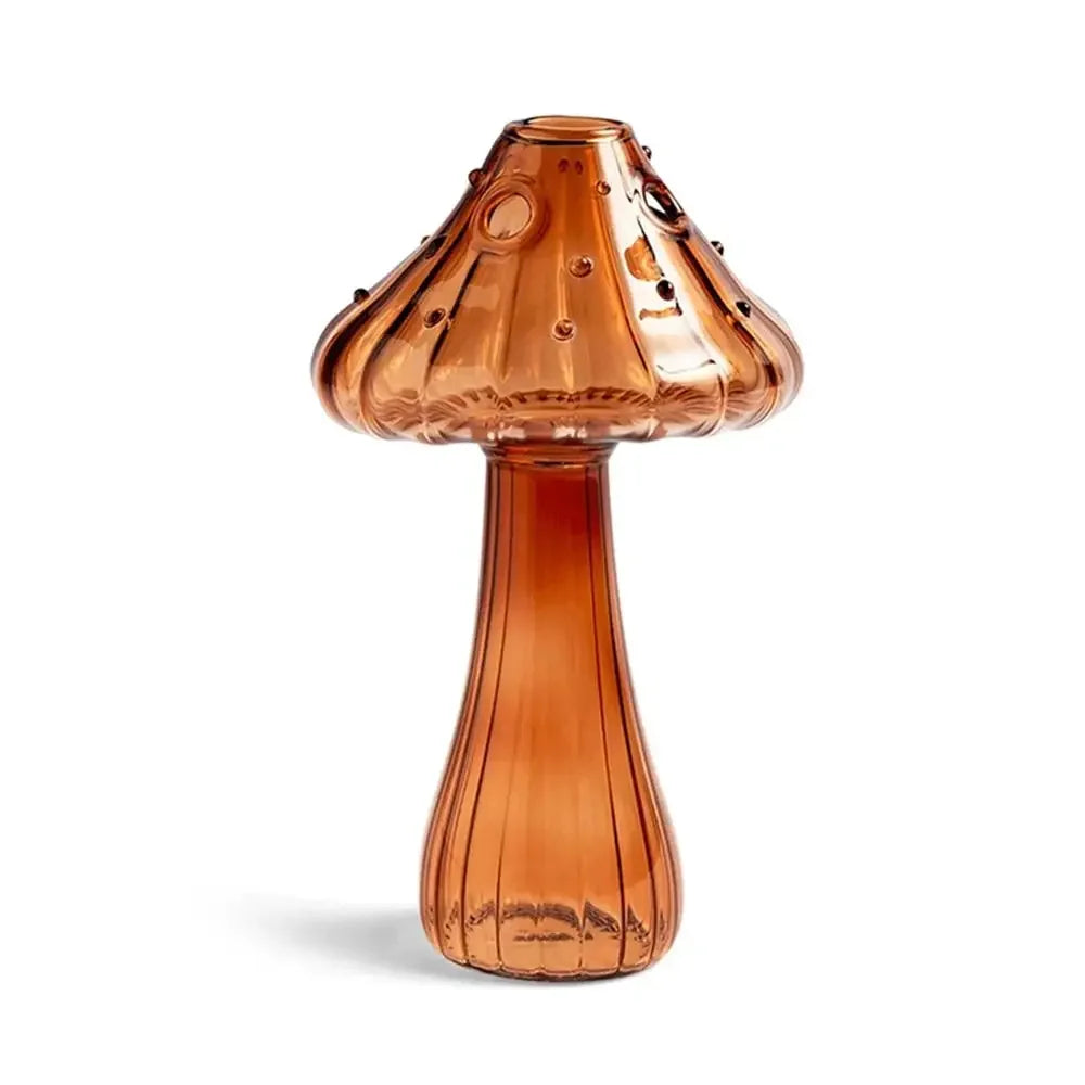 vase champignon verre transparent moderne décoration fleur verte bleue rouge orangée rose