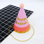 chapeaux fête anniversaire enfant garçon fille imprimé happy birthday motifs floraux dorés multicolores classiques